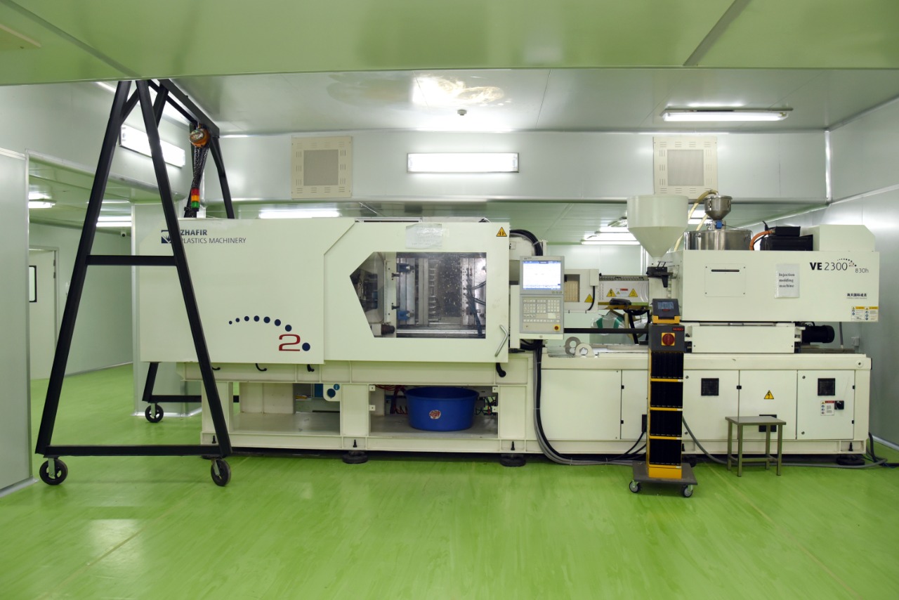 Injection molding equipment in the production facility